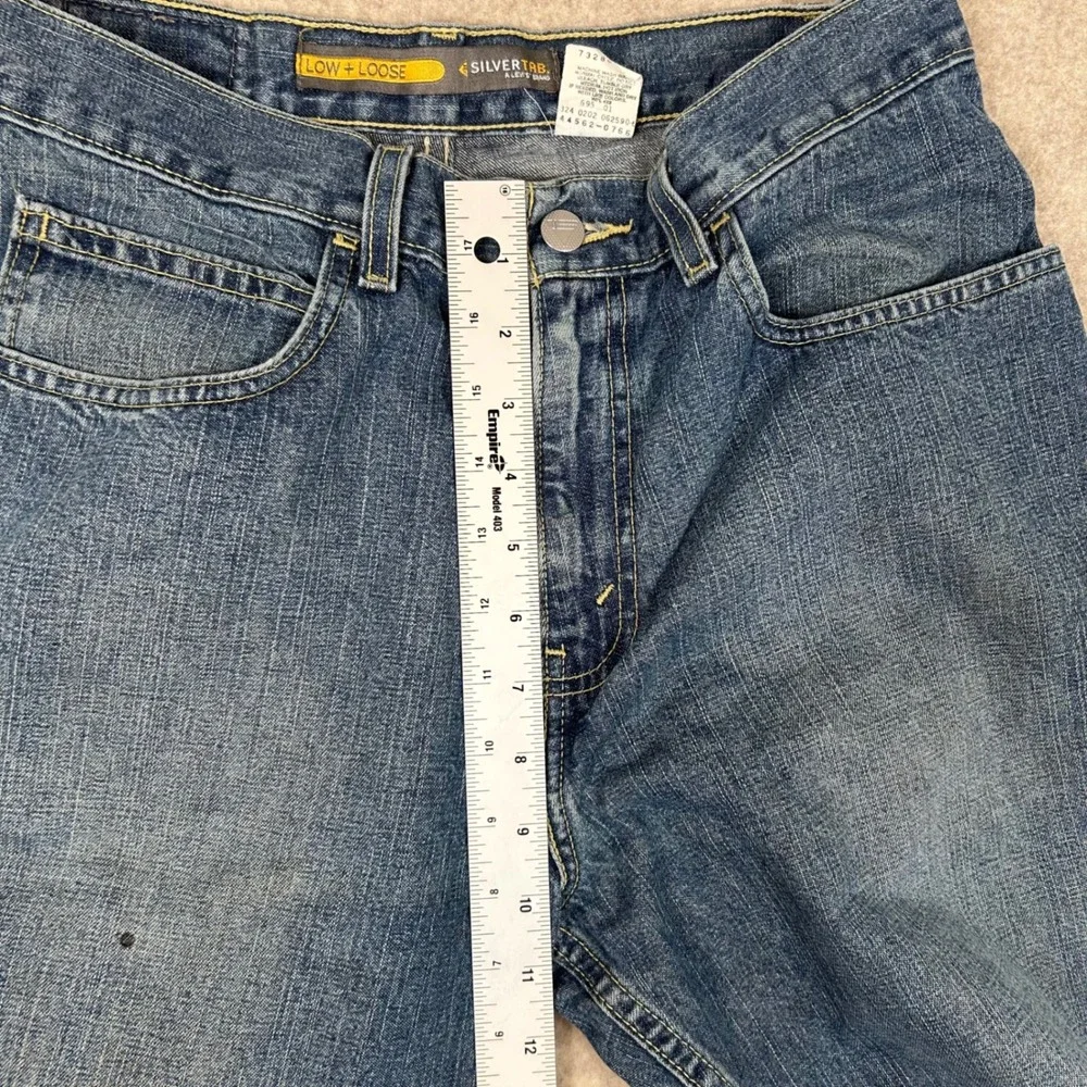 Levi's SilverTab‎ Shorts Mens W30 Blue Low Loose Raw Cut Off Denim 90s Skater